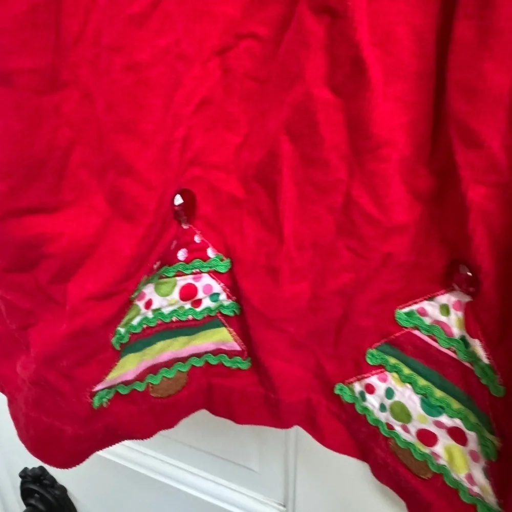 Bonnie Baby 24M Red & Green Christmas Holiday Girls Corduroy Tree Tank Top Dress